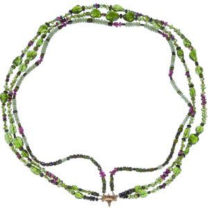 Paula Crevoshay 18k Yellow Gold and Gemstone Necklace